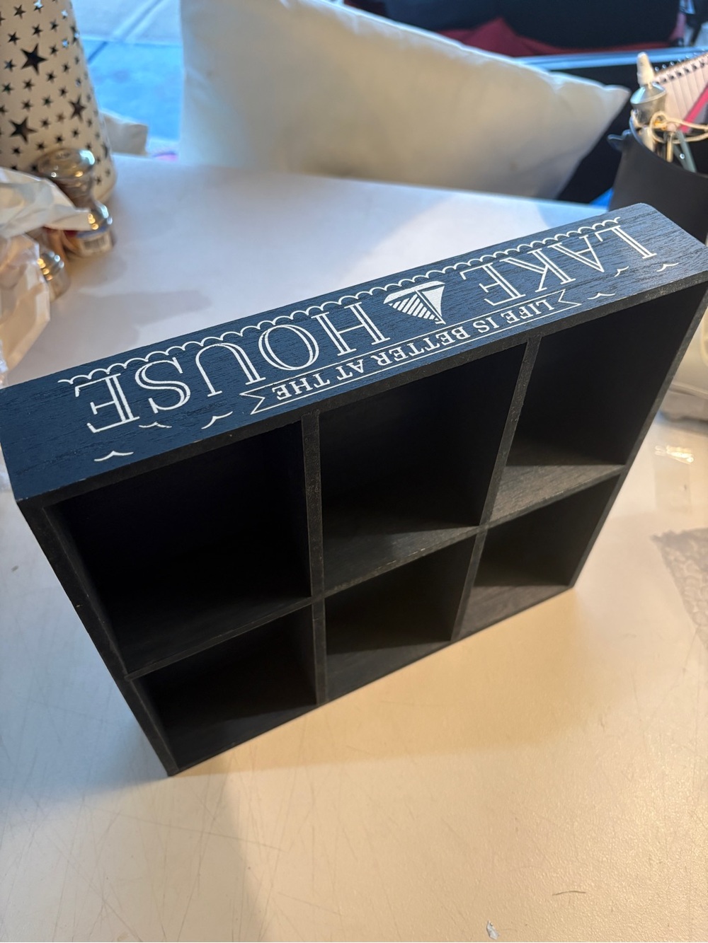 Lake House 9-Cubby Wood Organizer - Navy
